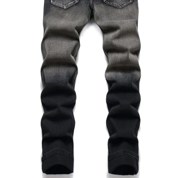 Black Mens Distressed Jeans - Picture 4 of 8